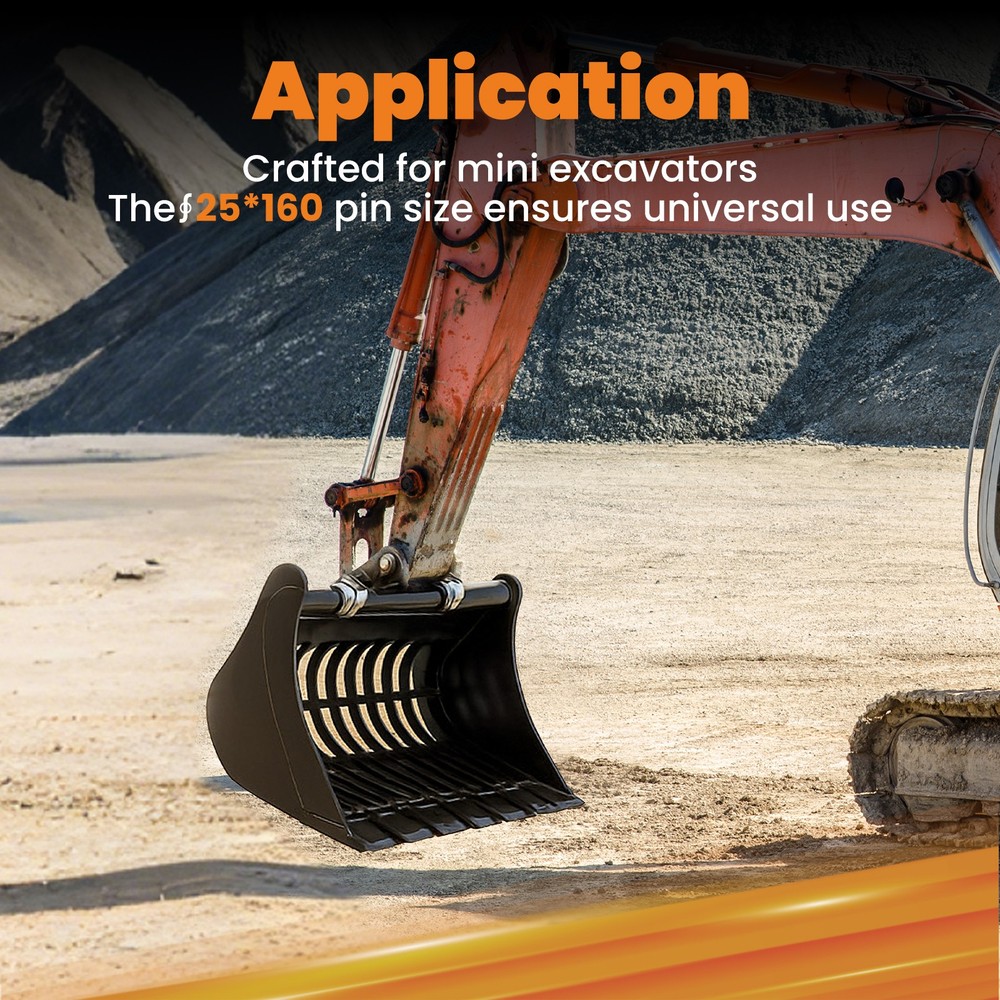 Skeleton Bucket 600mm Width 25mm Pin Screening Attachment For Mini Excavator