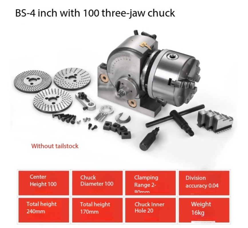 Manual Milling Machine Universal Divider for Vertical and Horizontal Use