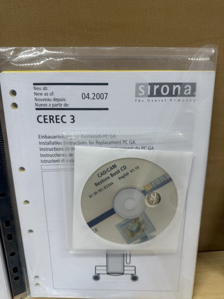 Sirona Cerec AC 3 Software disc cd Manuals installation instructions — Omnicam