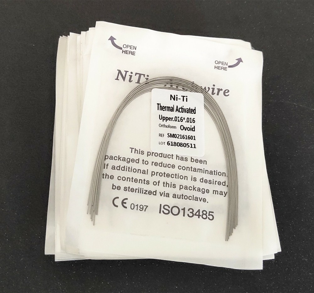 20 Packs 200 Pcs Thermal Activated NITI Rectangular Arch Wire Bows Ovoid Form