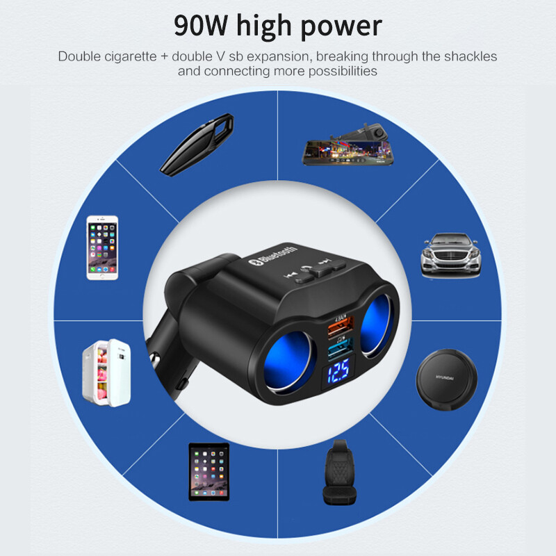 2 Way Car Cigarette Lighter Socket Splitter Dual USB Charger Adapter Hands-Free