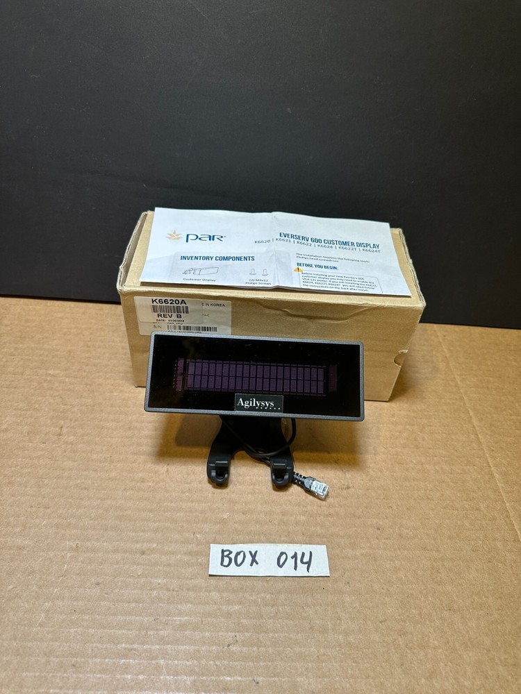 PAR EverServ K6620 2x20 Rear Display for Everserv 600 POS Agilysys