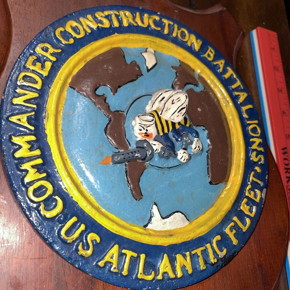 Commander Construction Battalions Original Vietnam War Plaque US Atlantic Fleet