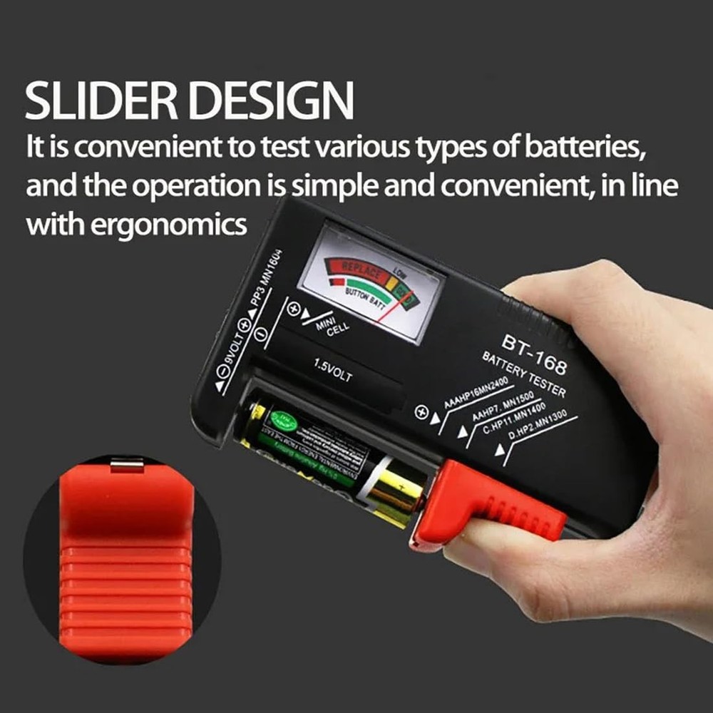 Battery Tester Checker Capacity Display Checkered black