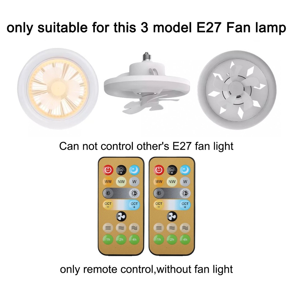2 Pack For E27 Ceiling Fan Remote Control for Convenient For Home Lighting