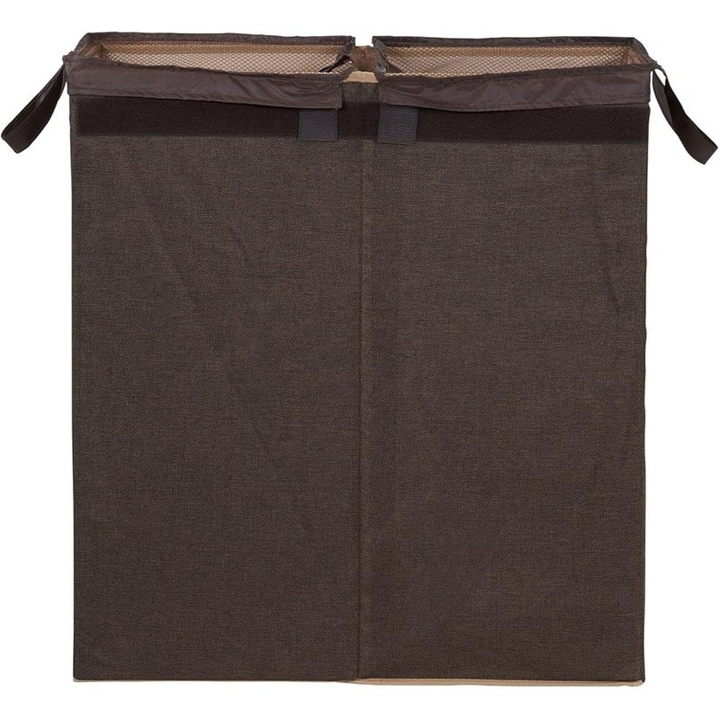 Double Laundry Hamper Removable Liner Collapsible Storage Durable Magnetic Lid