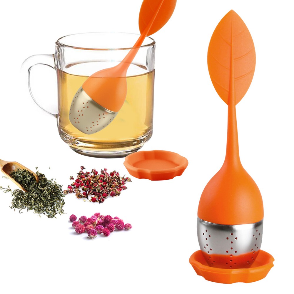 3PCS Silicone Loose Leaf Tea Infuser Stainless Steel Tea Steeper Filter Diffuser