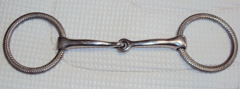 SHOWMAN Fancy Engraved Silver Show Snaffle Bit - BRAID DESIGN - 5 1/2" - GREAT