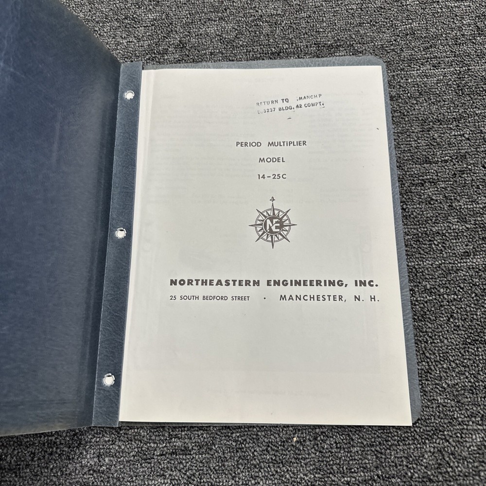 Northeastern Engineering Model 14-25C Period Multiplier Technical Manual