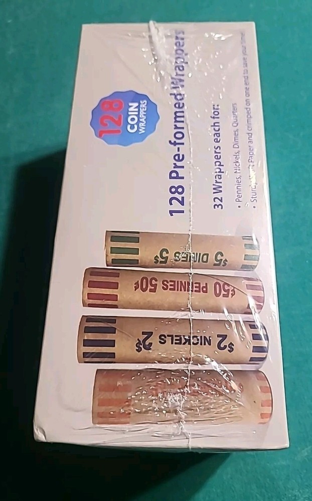 128 PRE-FORMED COIN WRAPPERS * NEW *