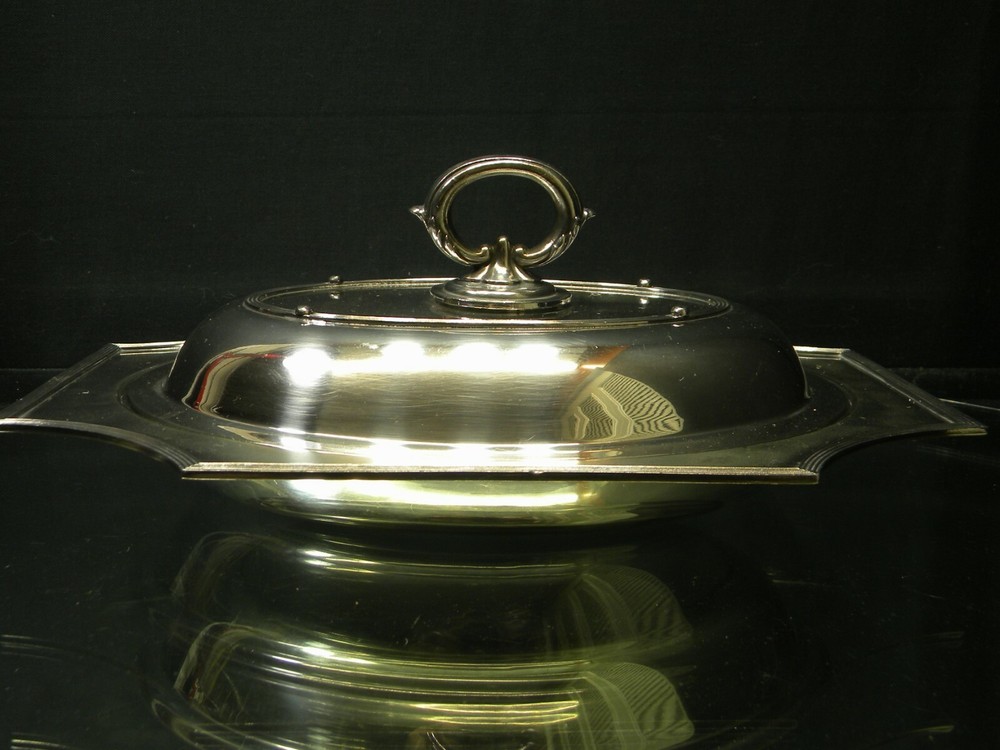 Vintage Nickel Silver Domed Butter/Cheese Dish