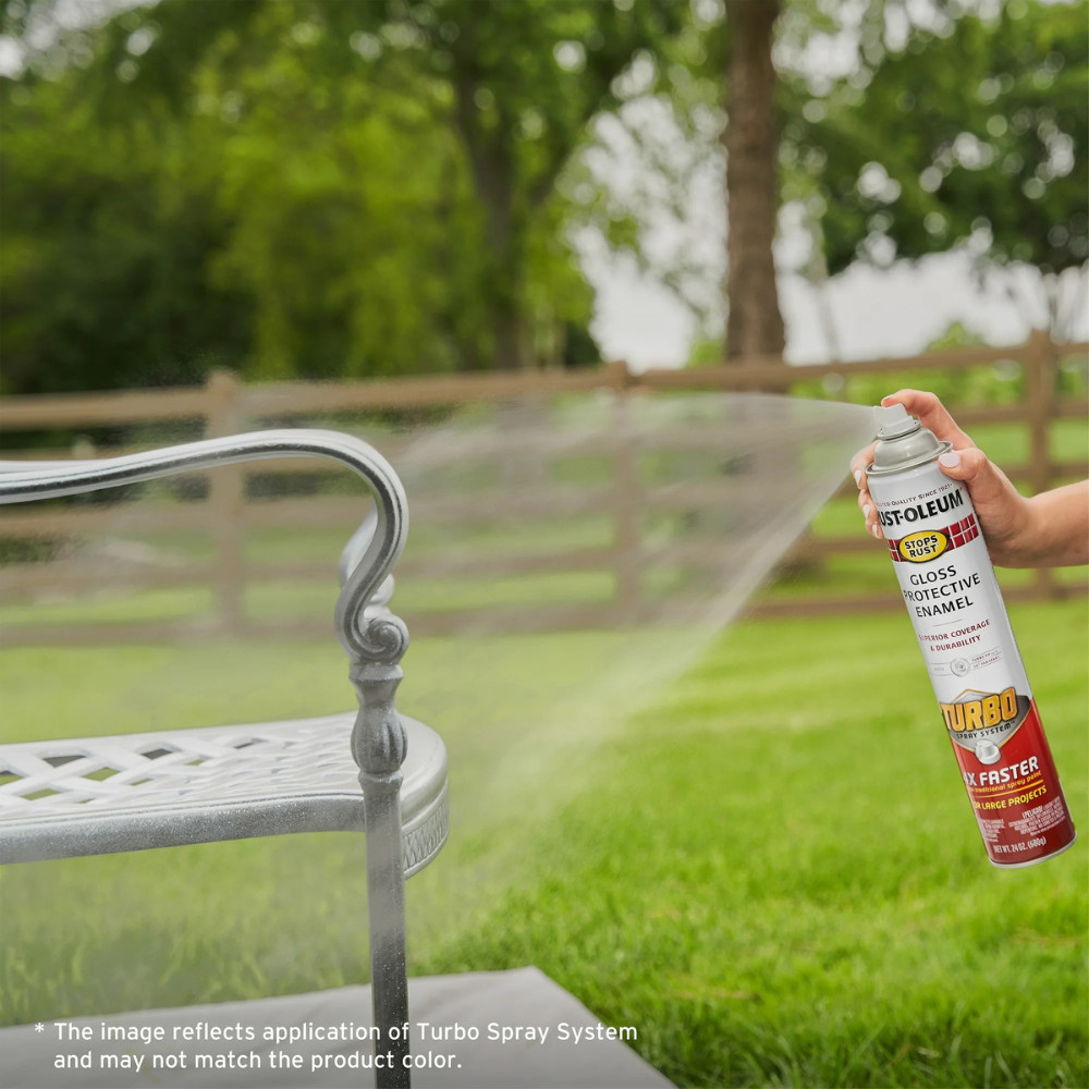2Pack White Rust-Oleum Stops Rust Gloss Turbo Spray Paint, 24 oz, Rapid Coverage