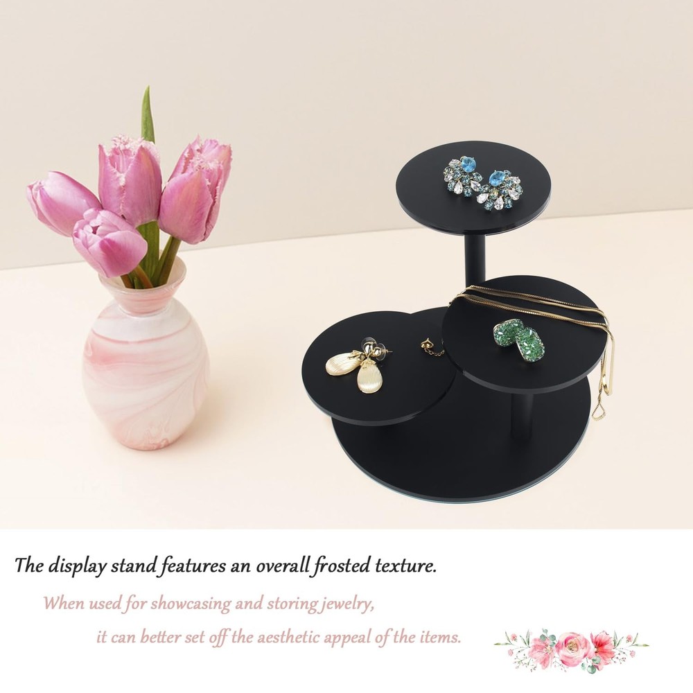 Frosted Acrylic Table Display Stand for Figure Small Display Risers Black for...