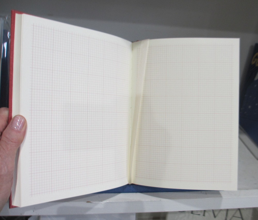 Graph Lined Pages Fabric Hardcover 9" Journal Graphic Image BLUE