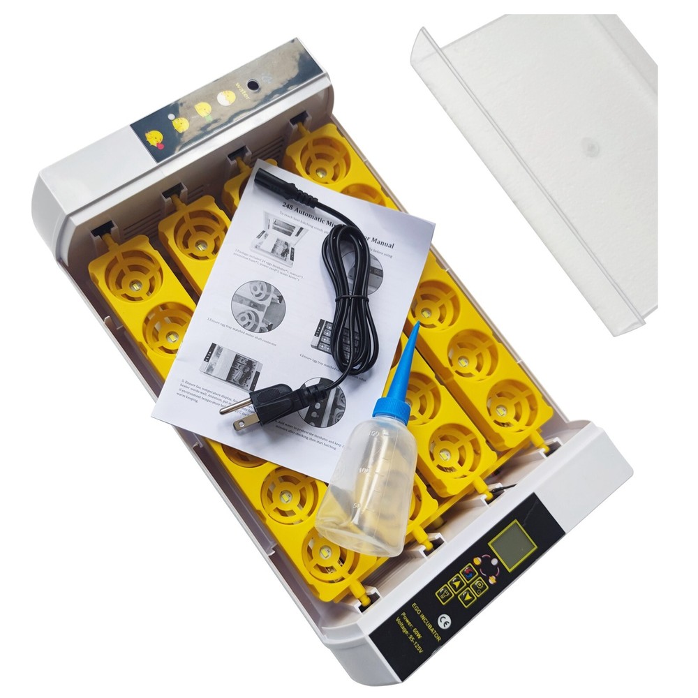 24 Eggs Automatic Egg Incubator Bird Poultry Hatcher Breeder Digital Display