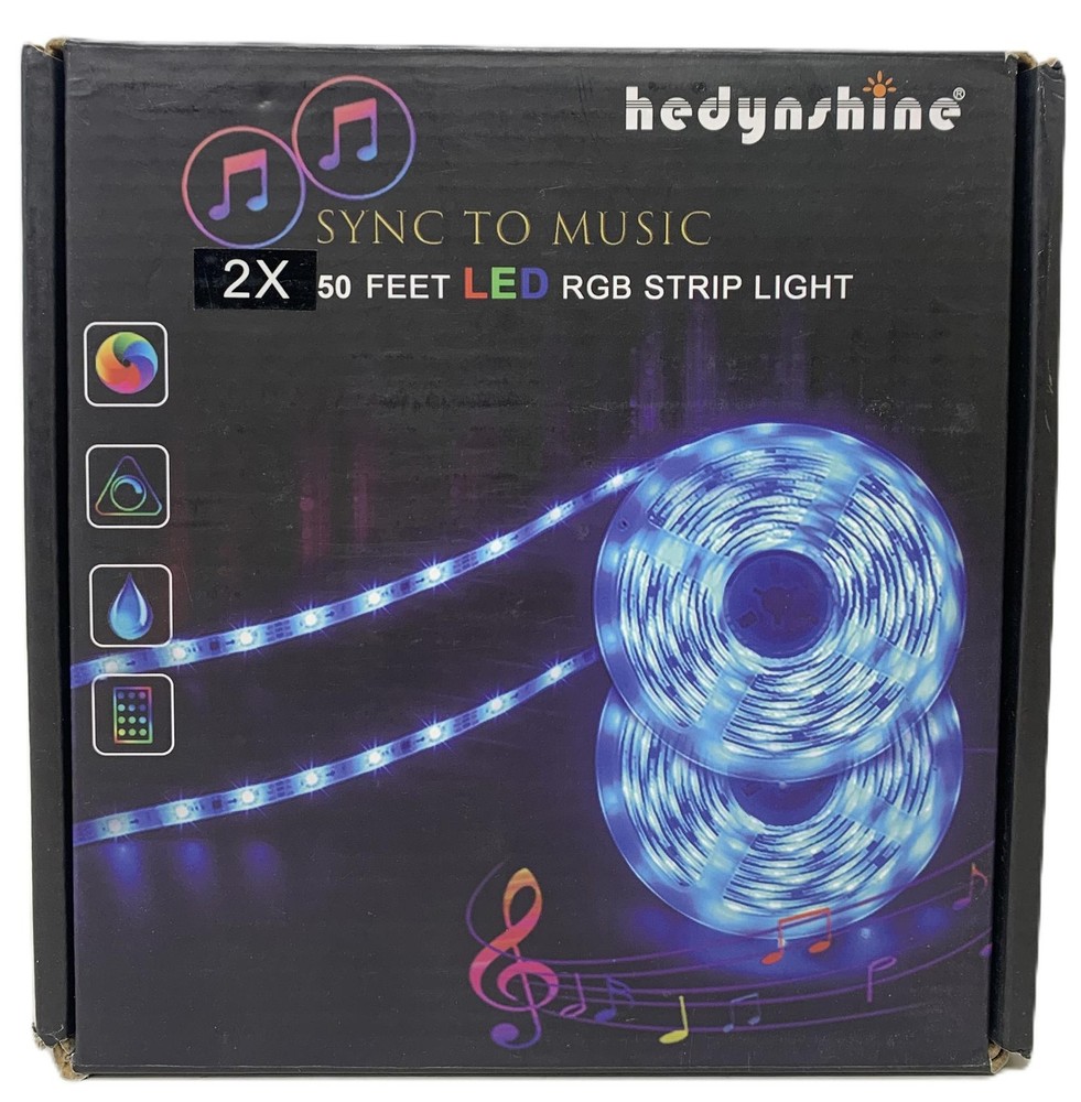 100FT Bluetooth LED Strip Light - Remote Included, RGB Light (2/50ft Rolls)