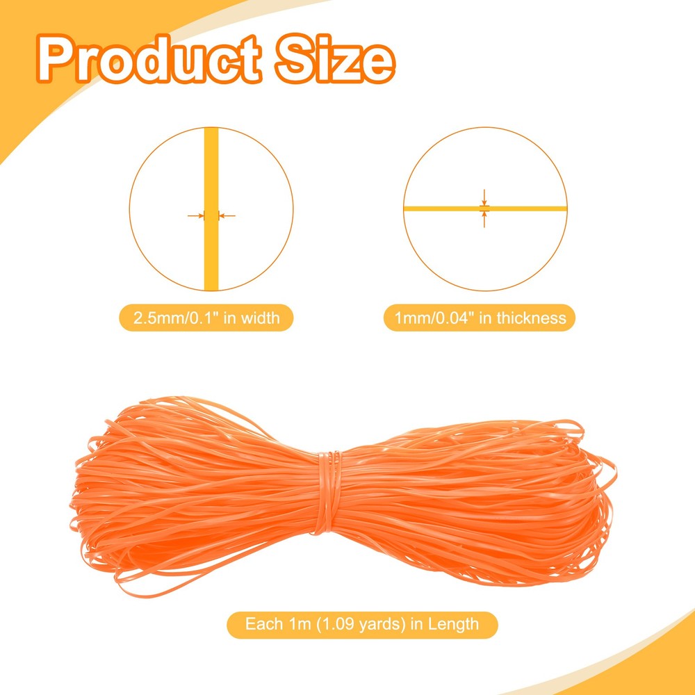 100pcs Plastic Landyard String, 1m Gimp Boondoggle Cord for Crafts, Orange