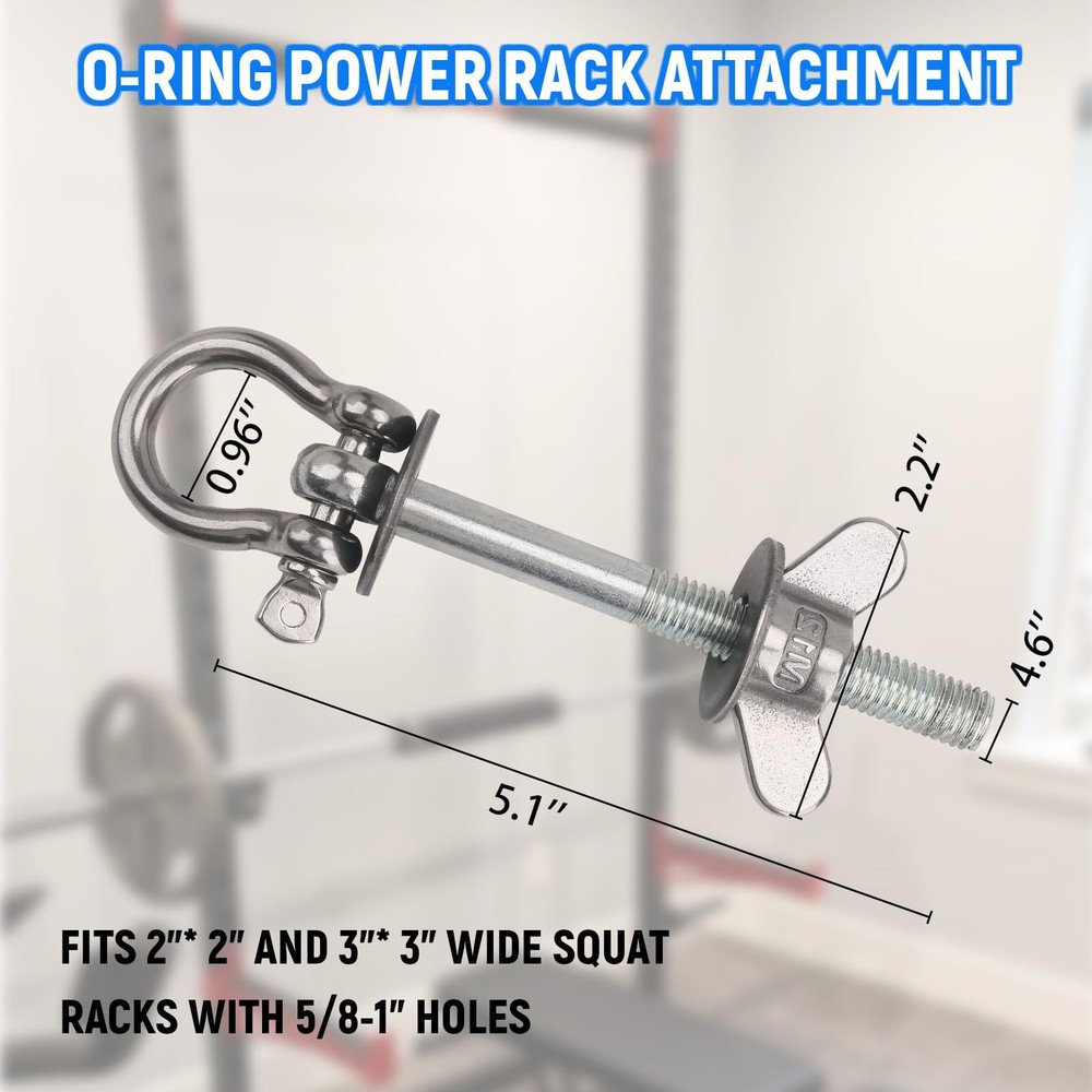 Power Rack Attachments 2 Pack - Resistance Band Hooks for Squat Rack O-Ring A...