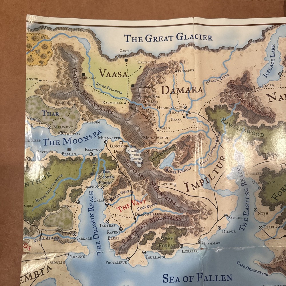 Forgotten Realms Map of Faerun (Upper Right) - AD&D D&D Foldout