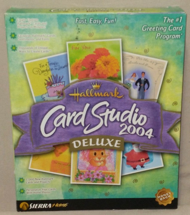 HALLMARK Card Studio Deluxe 2004 CardMaker 3 CD Windows ME 2000 XP 98 NEVER USED