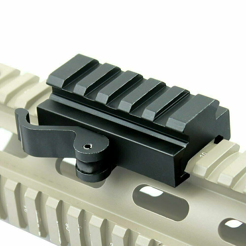 Quick Release Detach 5 Slots Riser Scope Mount for 20mm Picatinny Rail Base