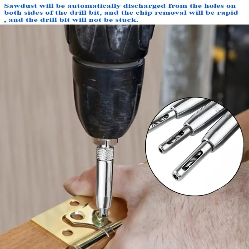 Self Centering Hinge Hardware Drill Bit Set 3 Pcs Pilot Hole Guides Door Window
