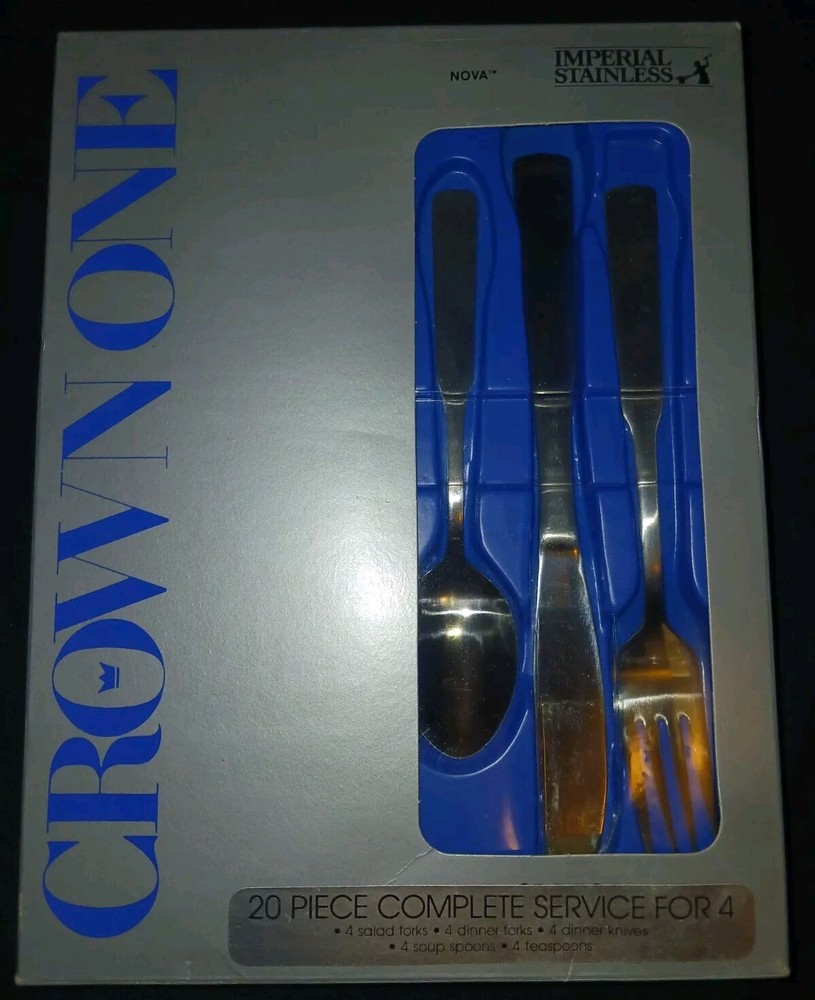 20 Piece Imperial NOVA Stainless Flatware Settings For 4 New In Open Box