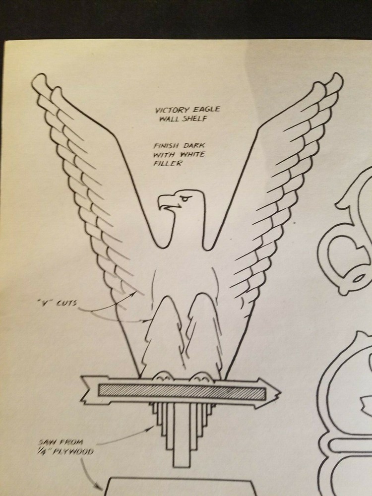 Vintage Delta Milwaukee Woodworking Template Sheet 4 Wall Shelf Patterns