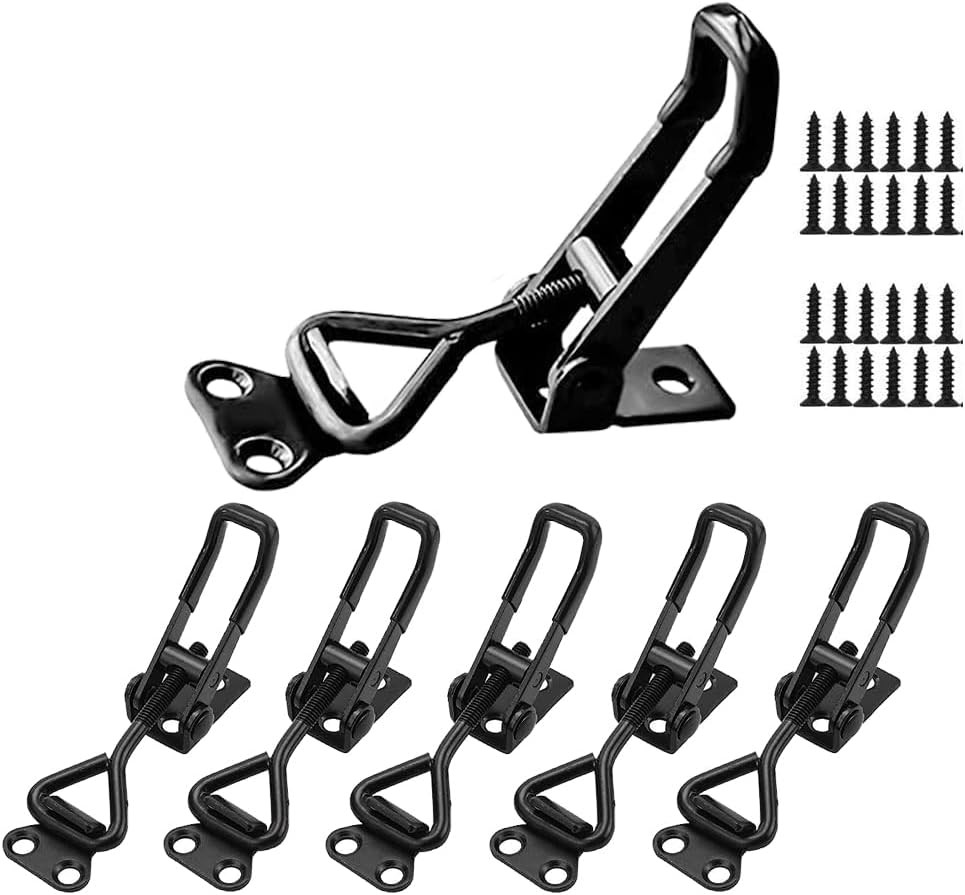 E-TING 6Pack Toggle Clamp Latch 100KG 220LBS Holding Capacity 4001Pull Black