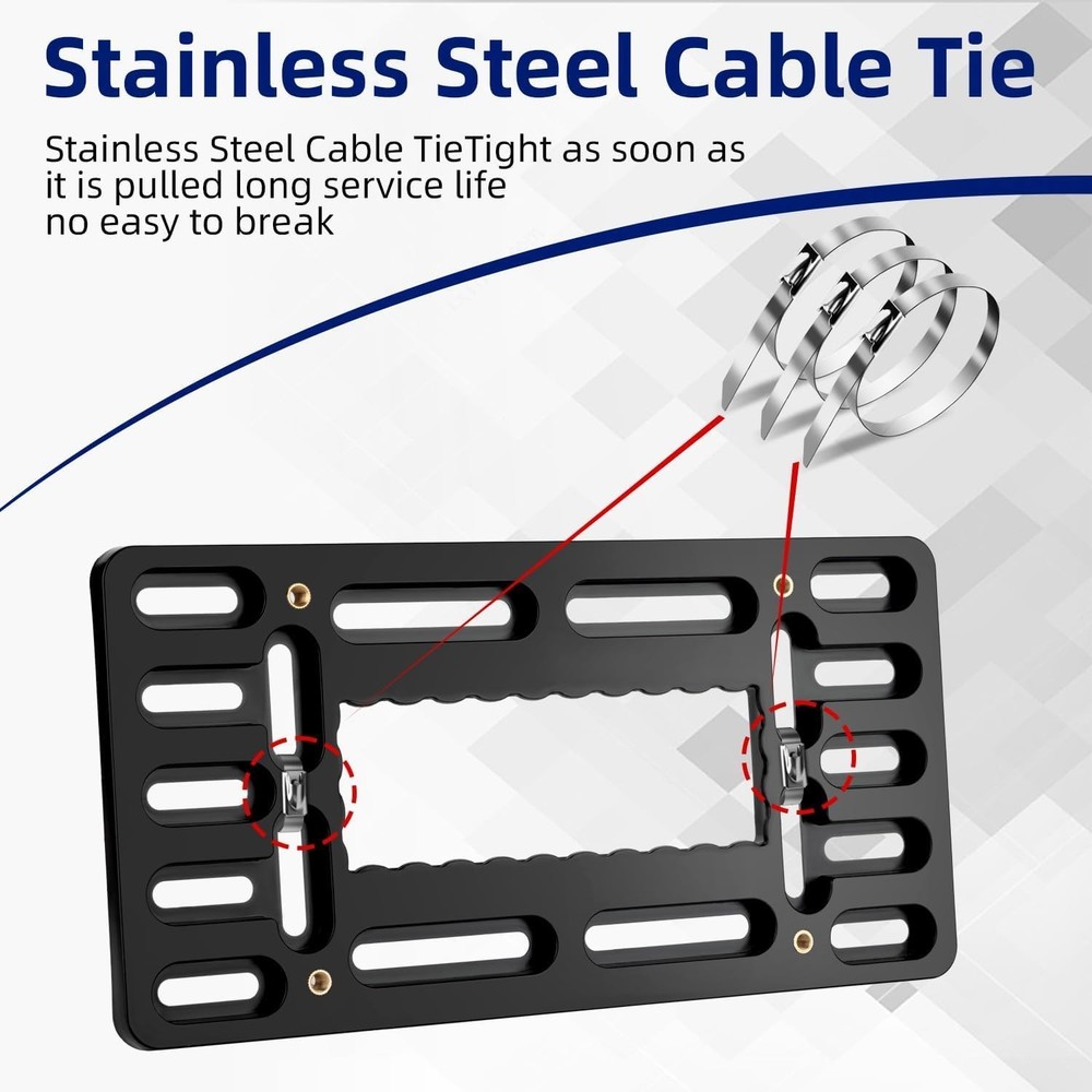 No Drill Front License Plate Bracket- Front License Plate Mounting Kit，Universal
