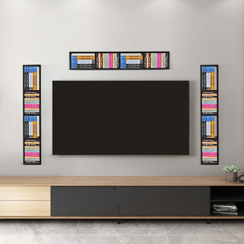 3-Stand Metal CD Wall Mount Rack - Space-Saving Media Organizer