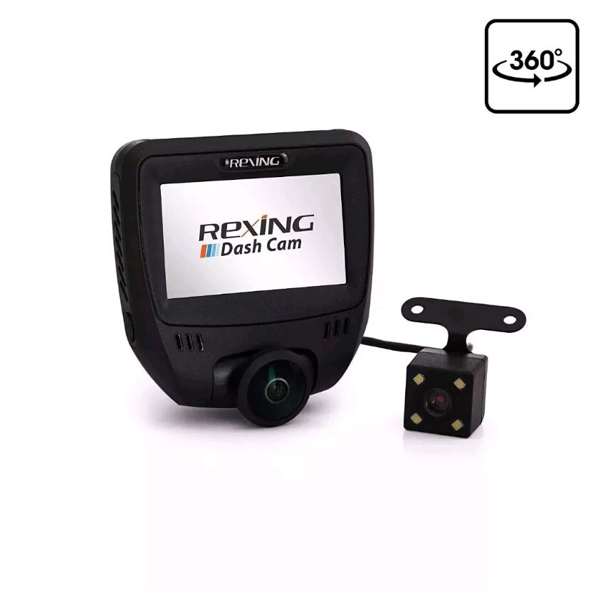 REXING V360 DashCam  360° Wide Angle Dual Channel Dashboard Camera Recorder