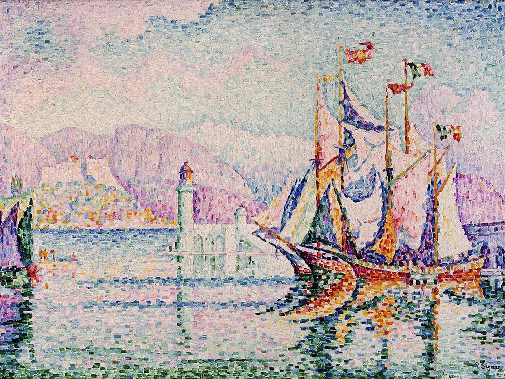 sea berth sailboat by P. Signac Tile Mural Kitchen Backsplash Marble Ceramic