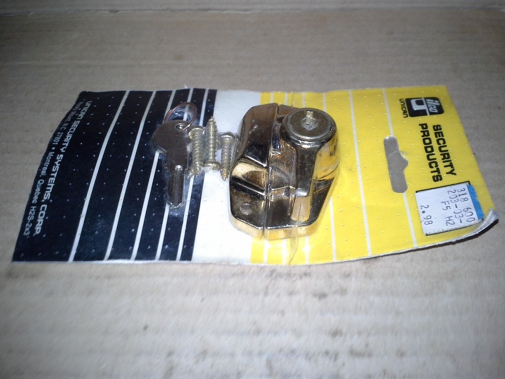 ilco Unican Security Products Brass Security Window Lock. NOS