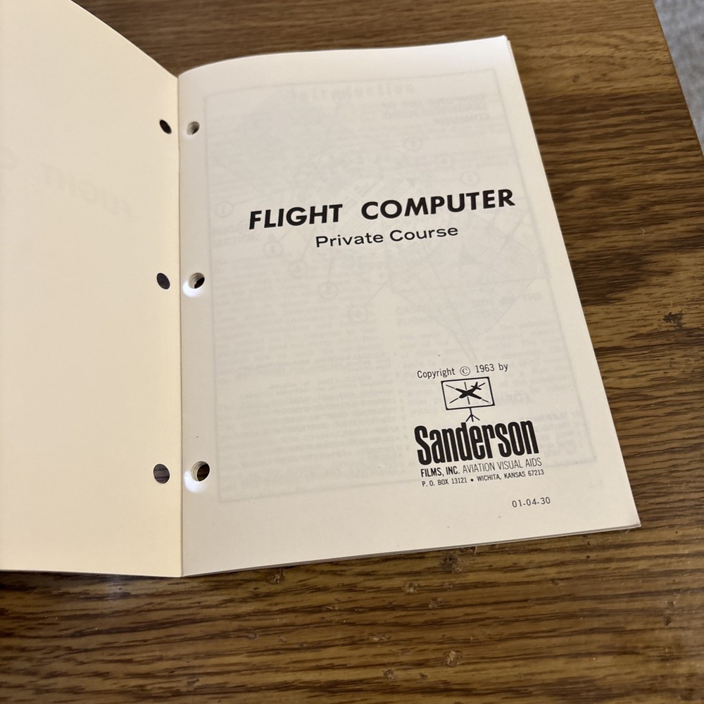 Sanderson Films Inc Aviation Visual Aids: Flight Computer Private 1963
