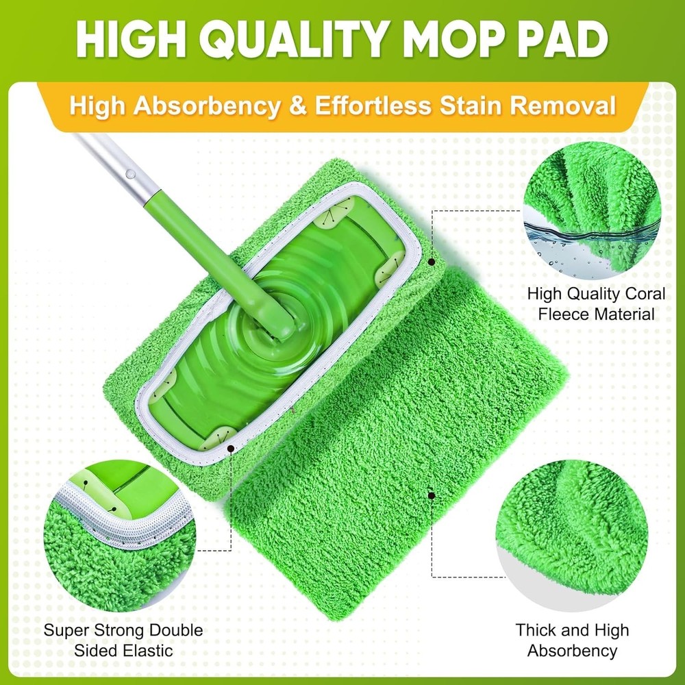 Eco-Friendly 6-Pack Microfiber Mop Pads – Deep Clean Any Floor Effortlessly