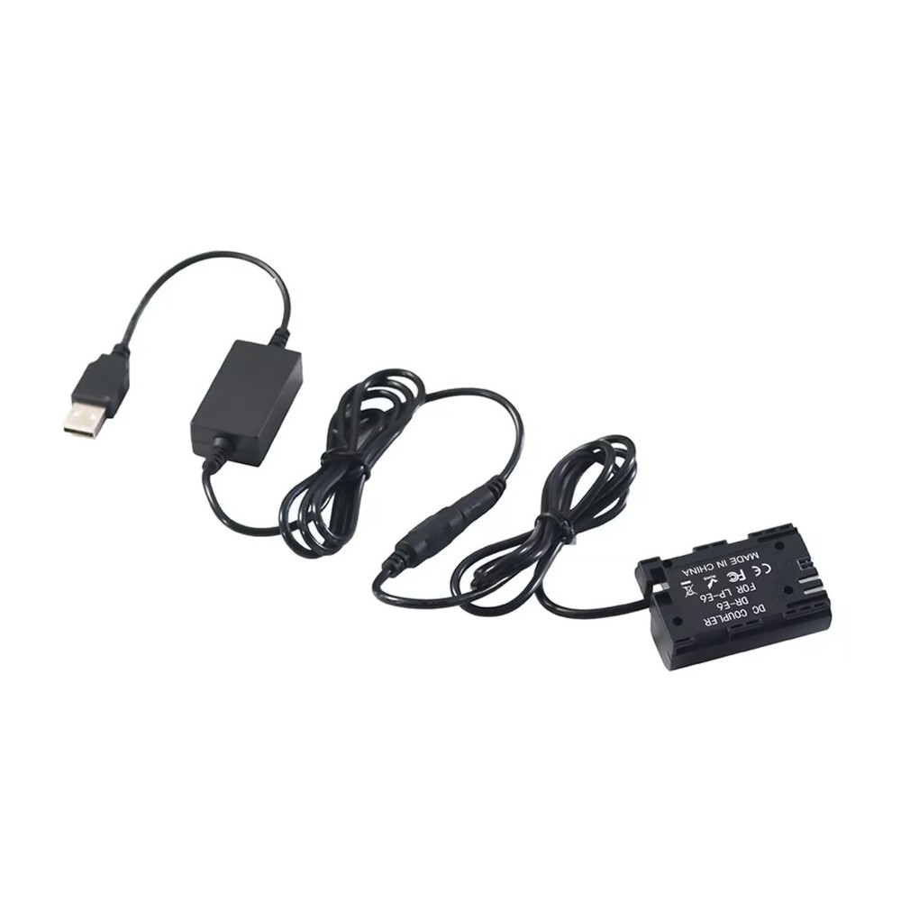 DR-E6 DC Coupler LP-E6 Dummy Battery+USB Power Cable For Canon EOS 5D2 5D3 5D4