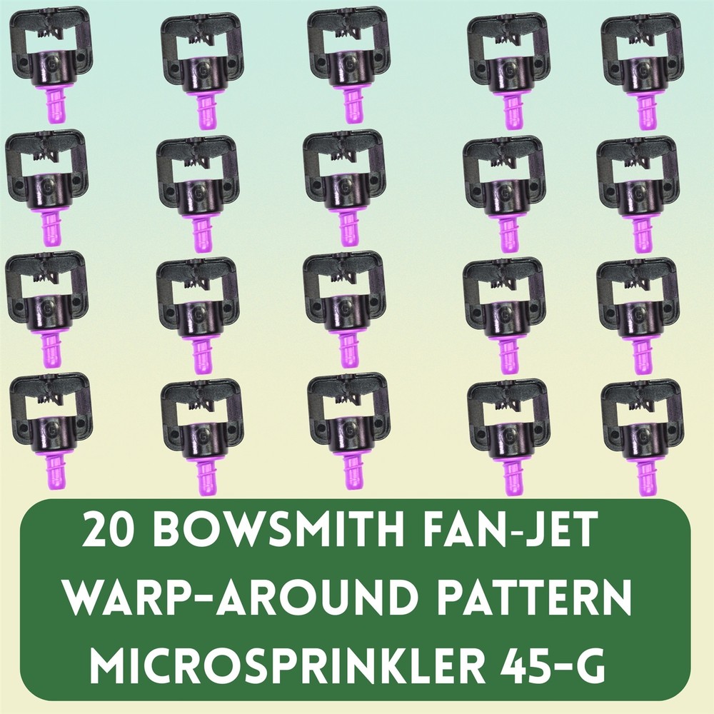 20 Bowsmith Microsprinkler 14–16ft Micro Spray #45-G Fan-Jet Wrap-around Pattern