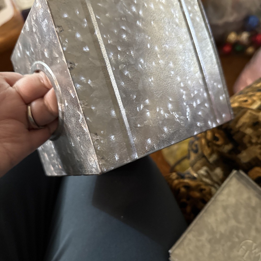 Tissue Box Cover Square Rustic Galvanized Metal Tissue Box Holder