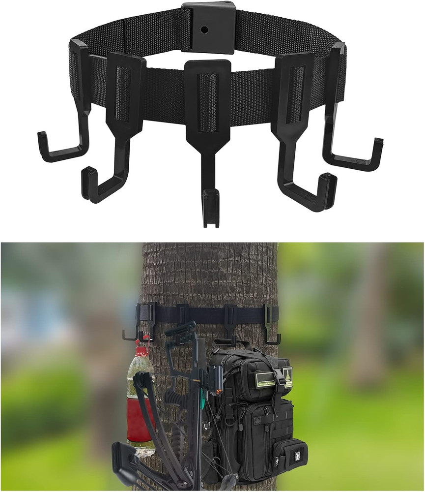 Treestand Strap Gear Hangers with Large Hooks, Lightweight Multi-Hook Accesso...