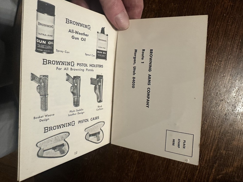 ORIGINAL Browning Model Nomad Later Owners Manual