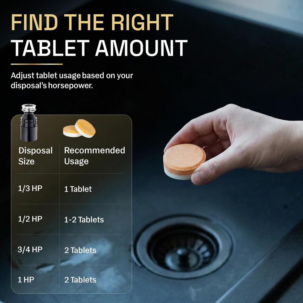 Zyro Plus Garbage Disposal Cleaner Tablets 24 Pack Deodorizer