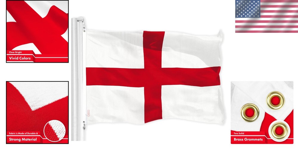 3x5 Ft England Flag - Durable 150D Polyester for Indoor & Outdoor Display