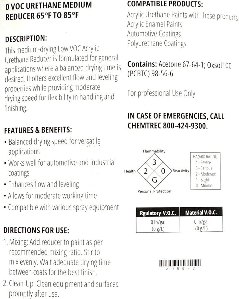 LiME LiNE Urethane Medium Reducer for Thinning Basecoats, Clearcoats - 1 Gallon