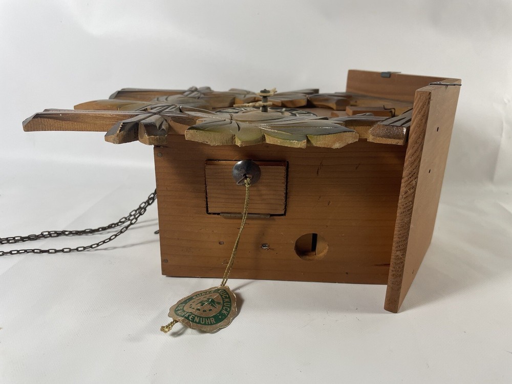 Vintage German Cuckoo Clock - Kuner - Birds, Leaves untested Complete! Read
