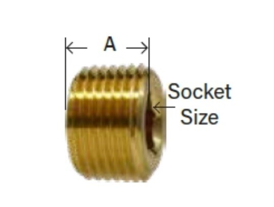 Midland Metal 28-094 28094 1/4" Brass Pipe Countersunk Hex Plug Fitting