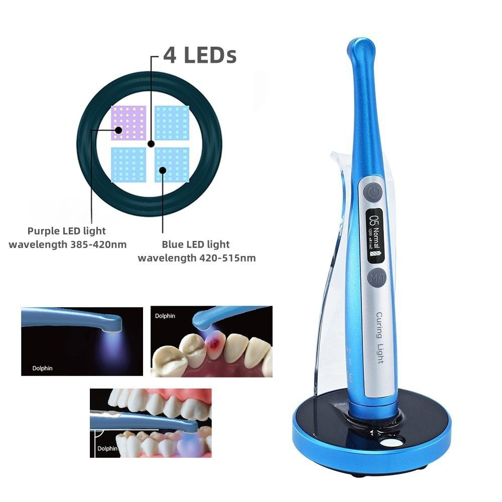 Dental Dolphin LED Resin Curing Light with Caries Detector Built-in Light Meter