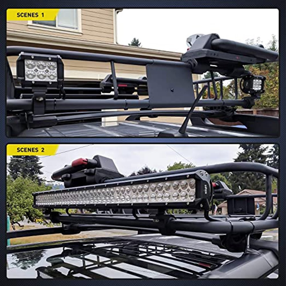 2pc Horizontal 0.75/1/1.25" ATV UTV Off-Road Light Bar Clamp Mount Bracket Kit E