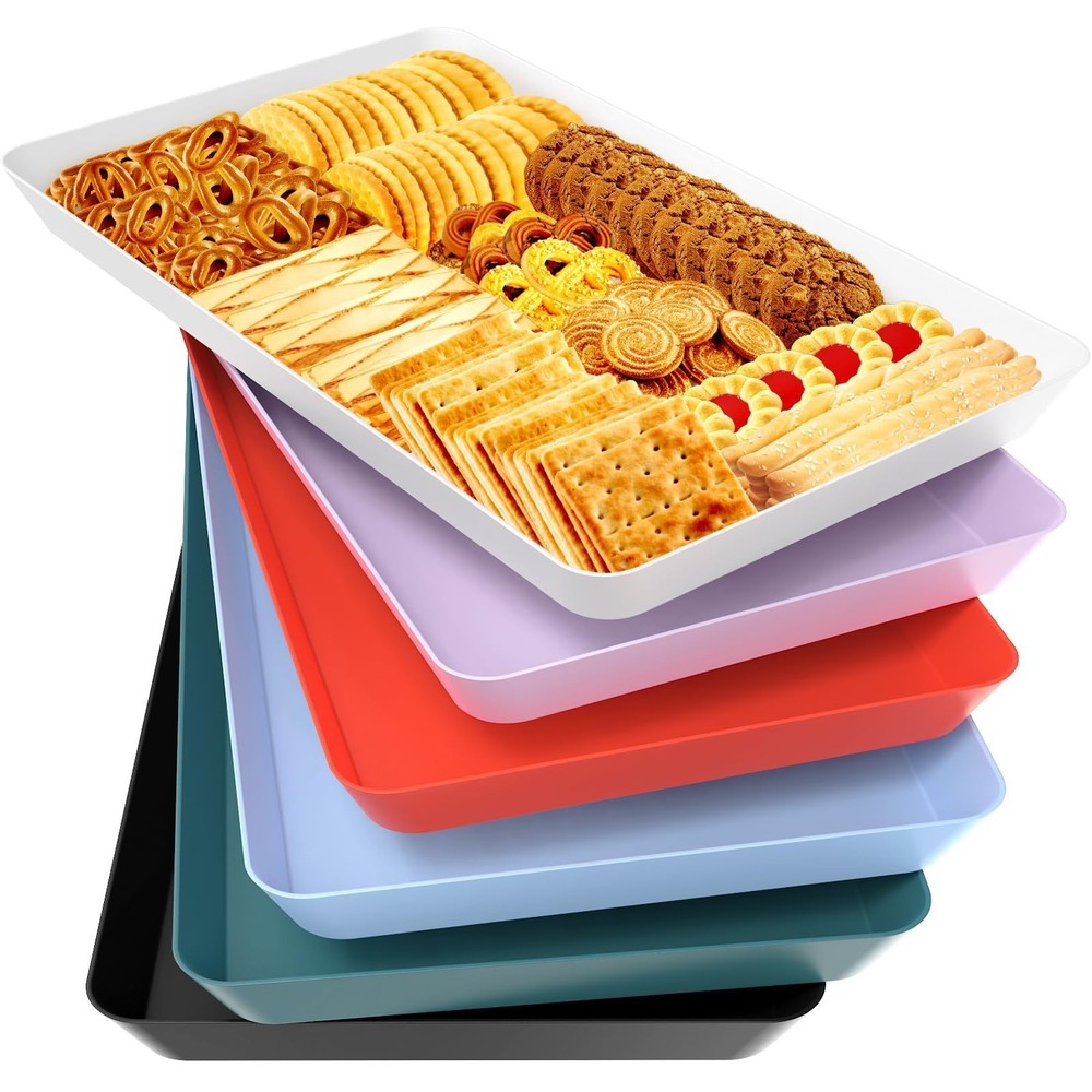 WOWBOX 6-pc Serving Tray Set for Entertaining - Snacks, Fruit, Desserts, Appetiz