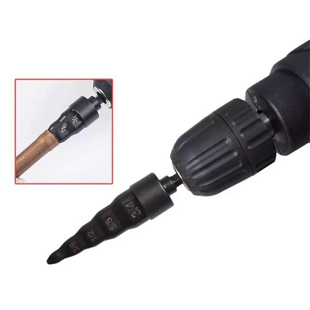 5in 1 Swaging Tool Drill Bit Accessory 5 Sizes Copper Pipe Flaring Tube Expander